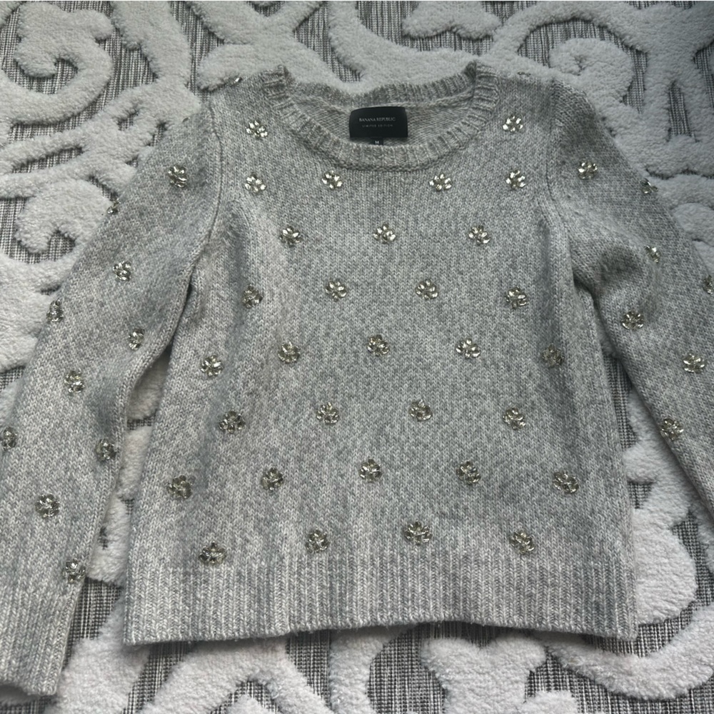 Banana republic embellished jeweled limited edition sweater
